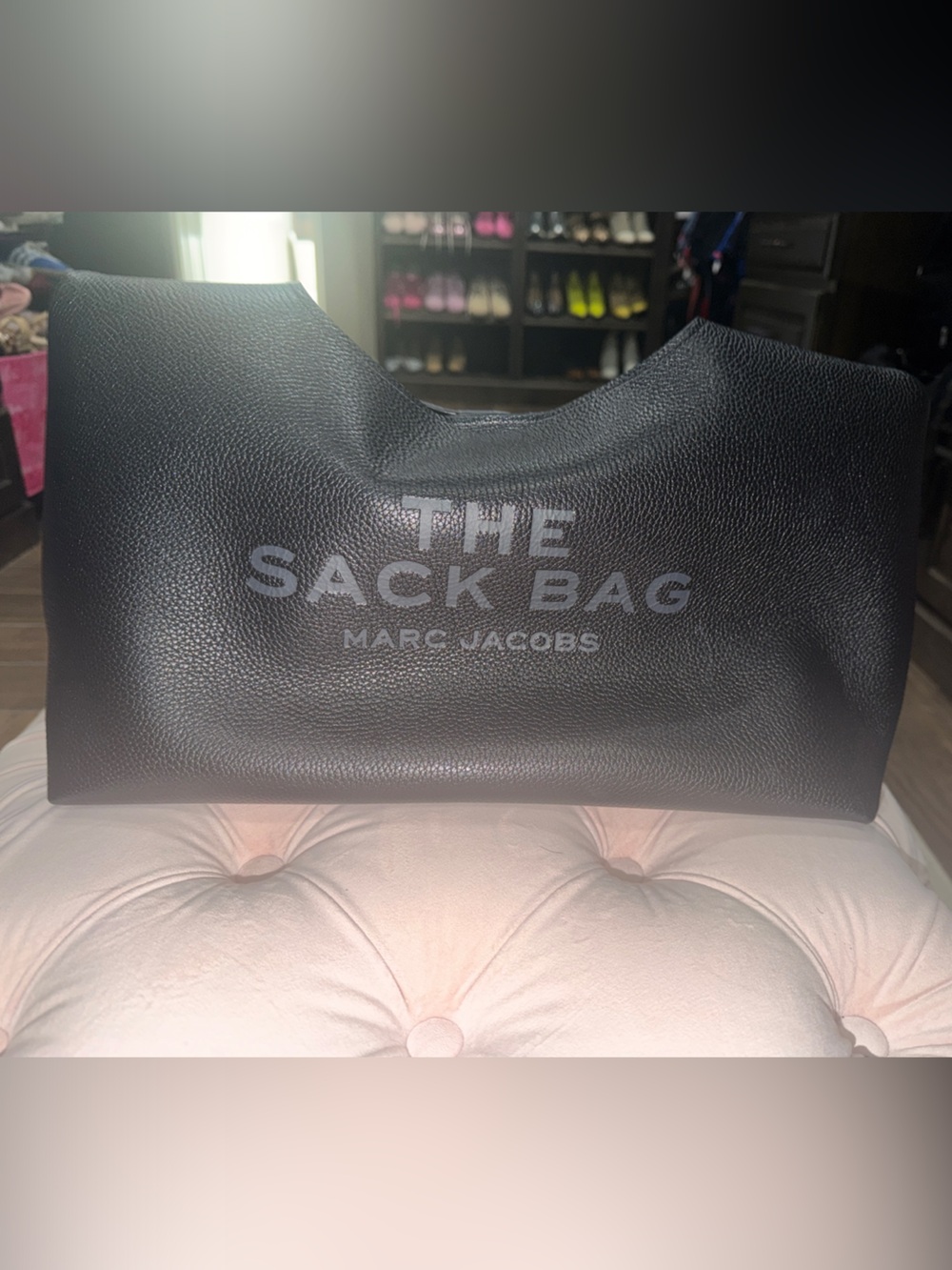 Marc Jacobs Black The Sack Bag Pebbled Leather Tote